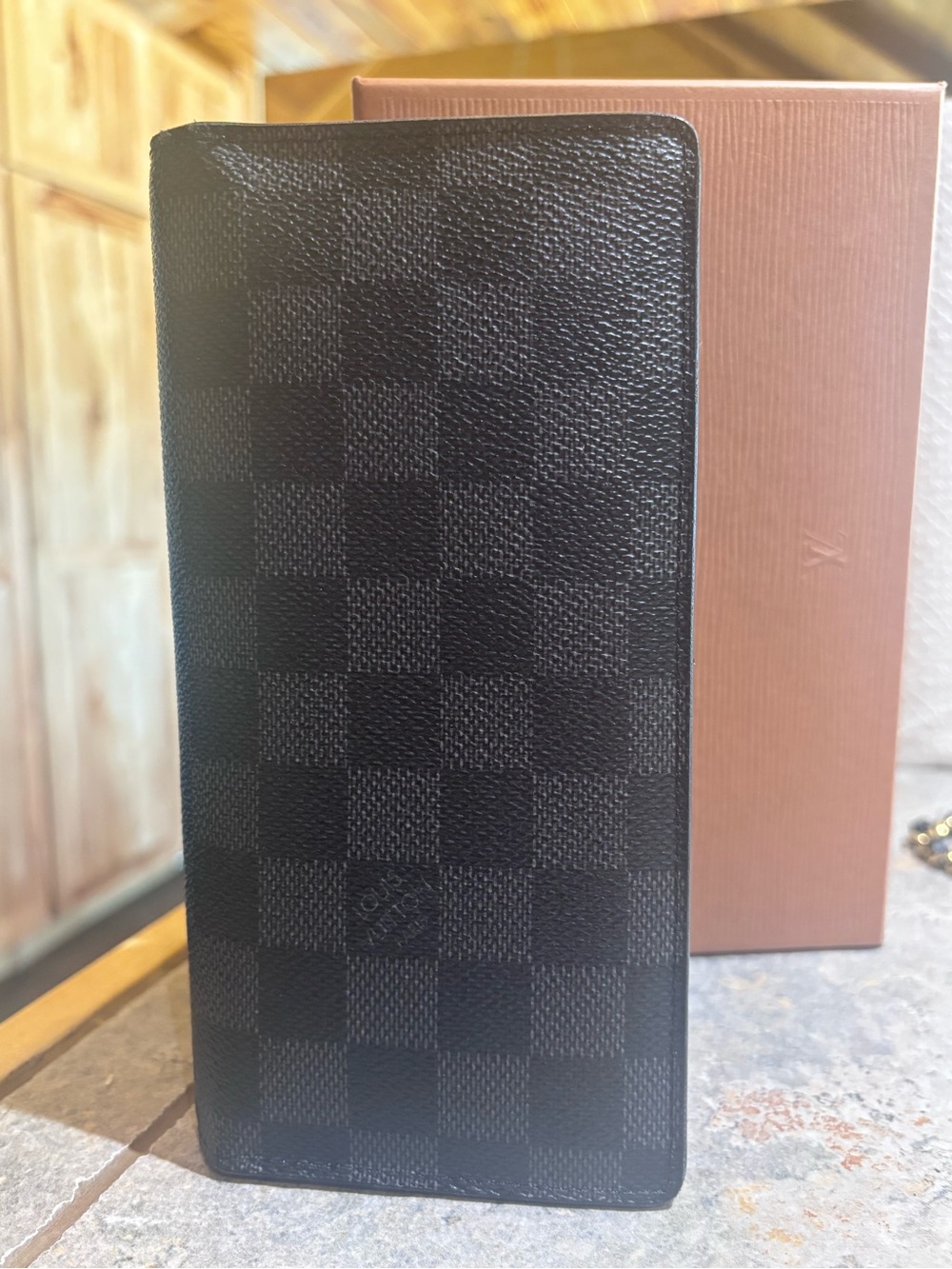 Louis Vuitton Men’s Brazza Damier Graphite Long Wallet